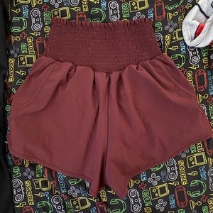 Aerie real me smocked running shorts